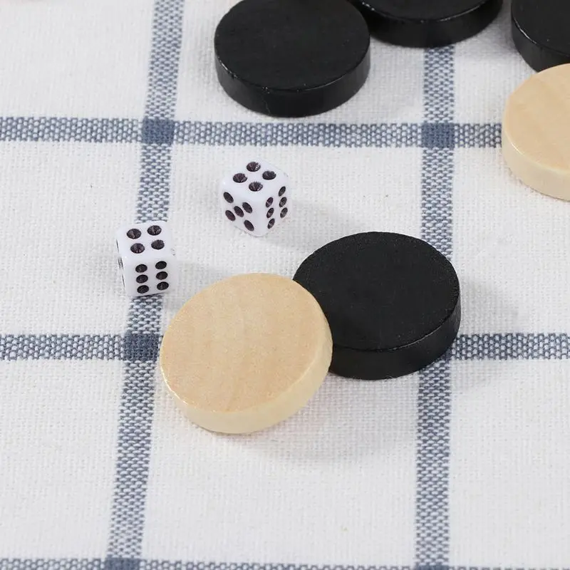30 Pezzi Di Scacchi In Legno Pedine Backgammon Pezzi Degli Scacchi Per Giochi Da Tavolo Per Bambini 2 Dadi
