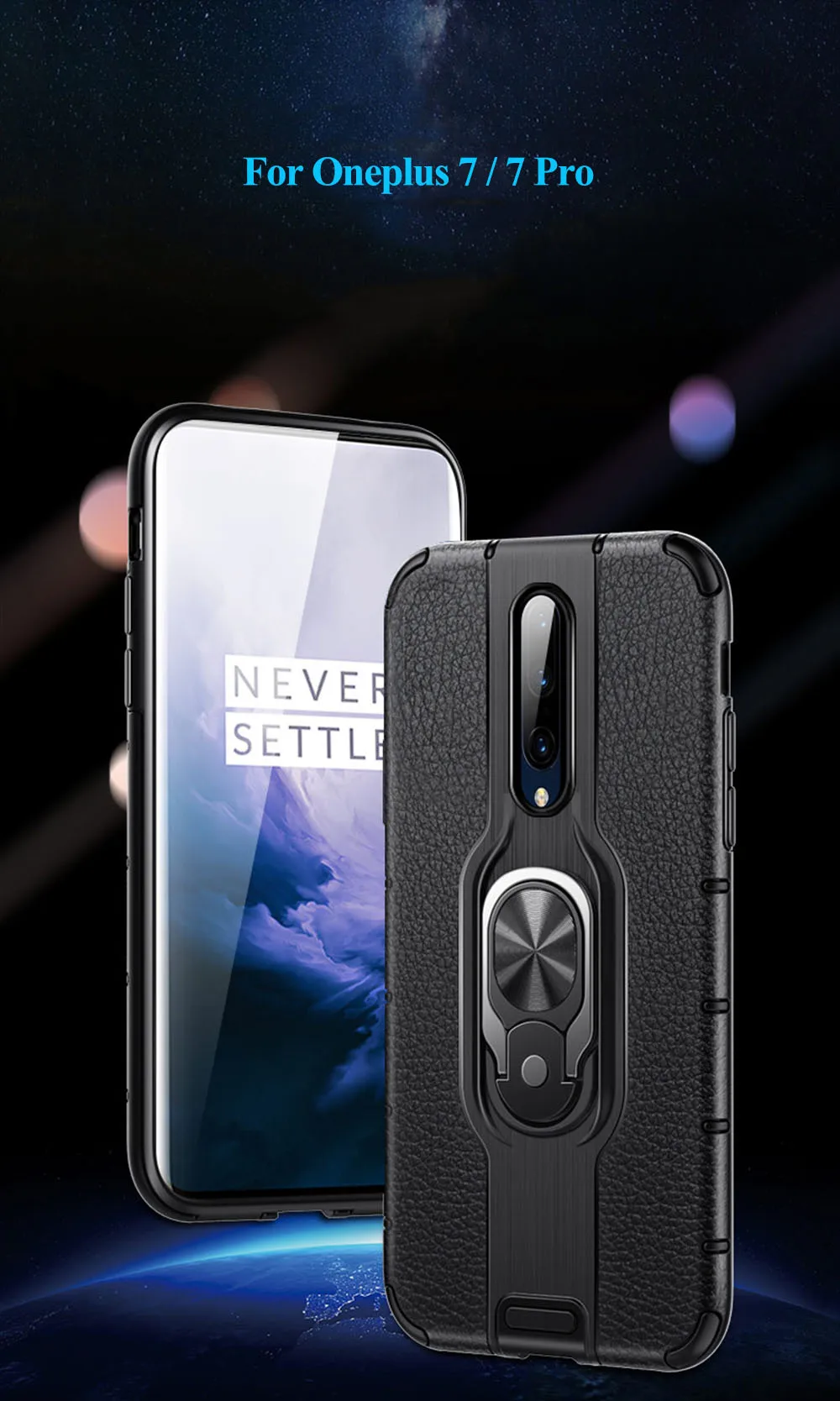 Для Oneplus 7 Pro Чехол с магнитным кольцом на палец задняя крышка противоударный чехол-бампер для телефона для Oneplus 7 One Plus 7 Pro Oneplus7