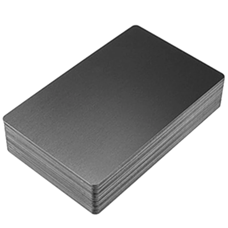 New-100Pcs, черная алюминиевая карта из сплава, гравировка, металл, бизнес доступ, визитная карточка, пустая, толщина 0,22 мм
