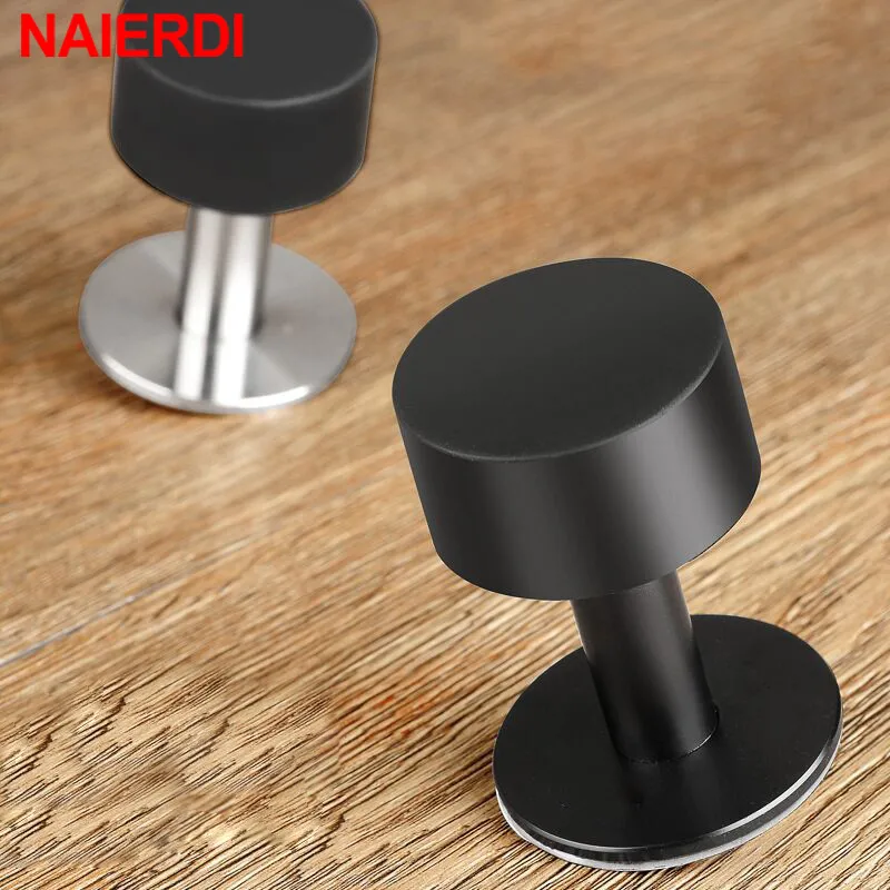 Stainless Steel Rubber Nail-free Door Stopper for Floor Wall door stopper silicone door stopper door stopper bumpers