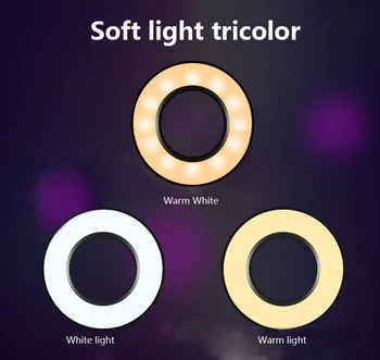 

Long Arm Selfie Holder 24 LED Ring Flash Fill Light USB Clip Camera Phone Stand Photography studio supplies