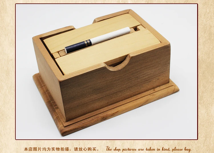 Деревянная коробка для сигарет, чехол для сигарет на 20 сигарет, автоматическая настольная коробка для хранения сигарет