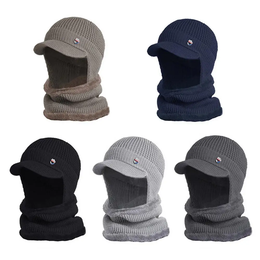 Winter Beanie Hat with Brim Warm 