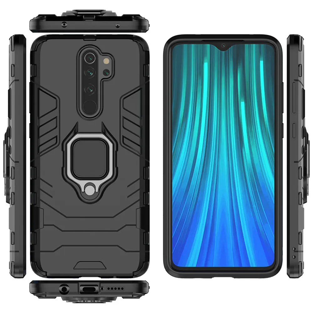 Магнитный чехол подставка для Xiaomi Redmi Note 9S тяжелых условий эксплуатации Жесткий