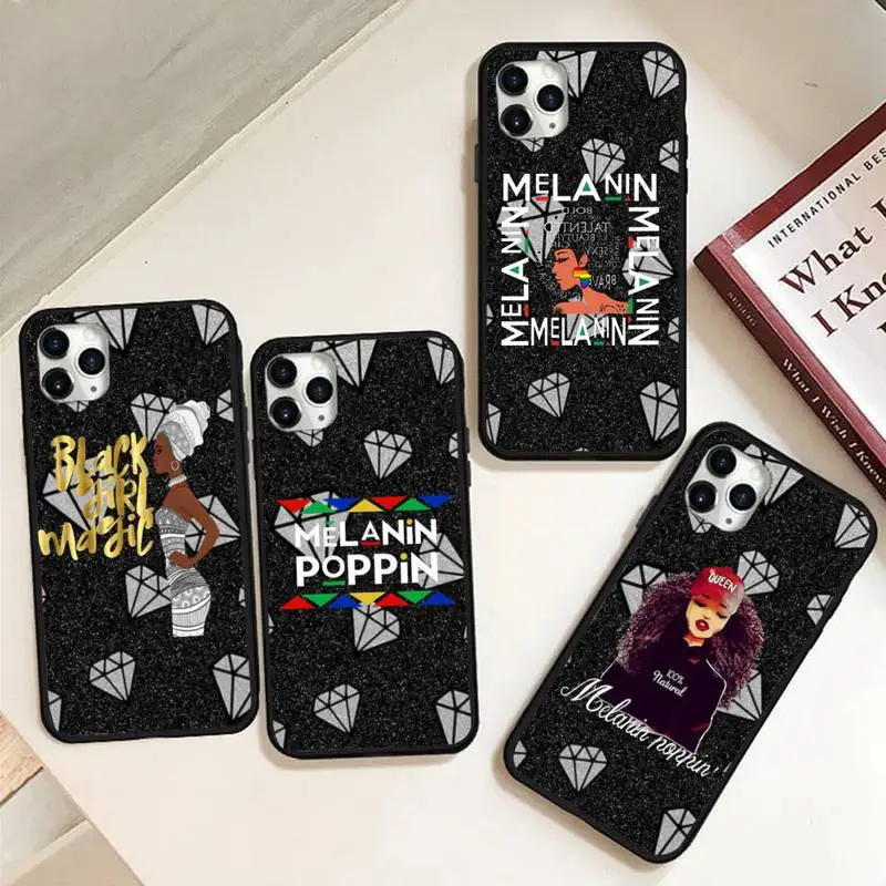 

Black girl Melanin Poppin Phone Case for iPhone 11 12 mini pro XS MAX 8 7 6 6S Plus X 5S SE 2020 XR
