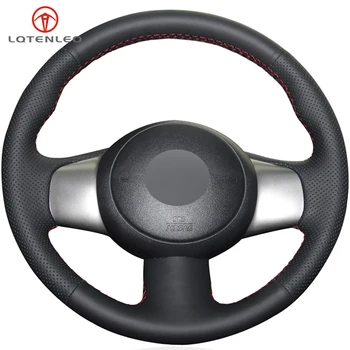 

LQTENLEO Black Artificial Leather Car Steering Wheel Cover for Nissan March 2010-2016 Sunny 2011-2013 Versa Almera Cube NV200