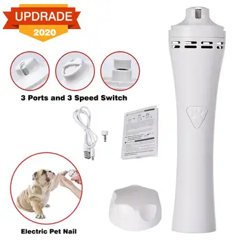 

Pet Nail Grinder Rechargeable Nail Grinder Adjustable Power 3-Speed Electric Pet Nail Trimmer Painless Paws Grooming Smoothing