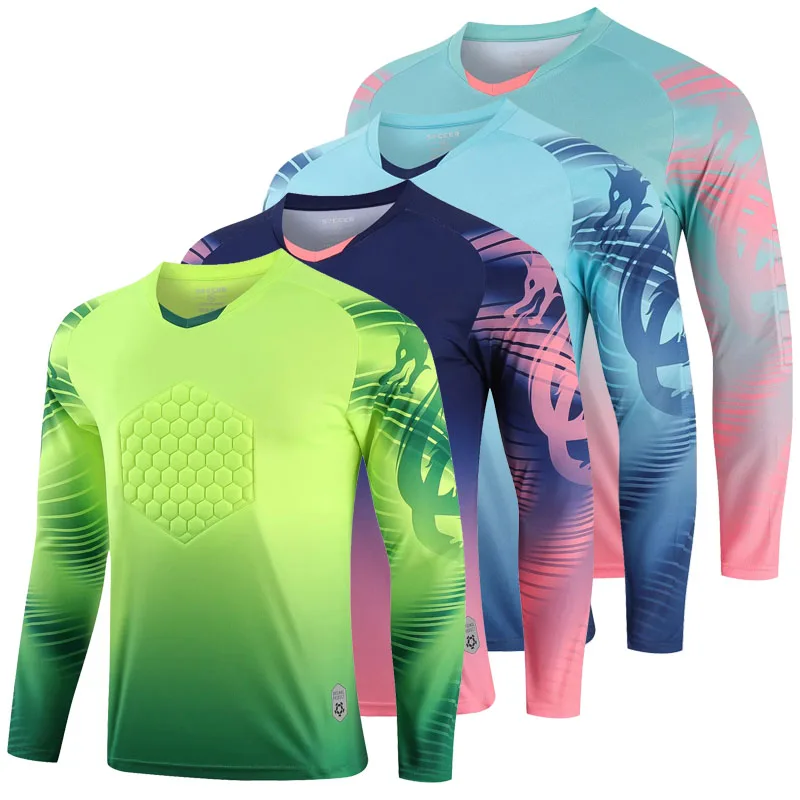 Soccer Jersey Men Football Jerseys Adults Goal Keeper Long Sleeves tracksuit Soccer Training Breathable Top