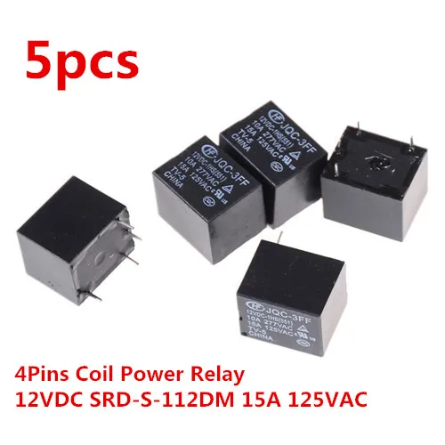 5 шт./лот SRD S 112DM 15A 125VAC 4 контакта катушка реле питания 12 В DC Мини оптовая