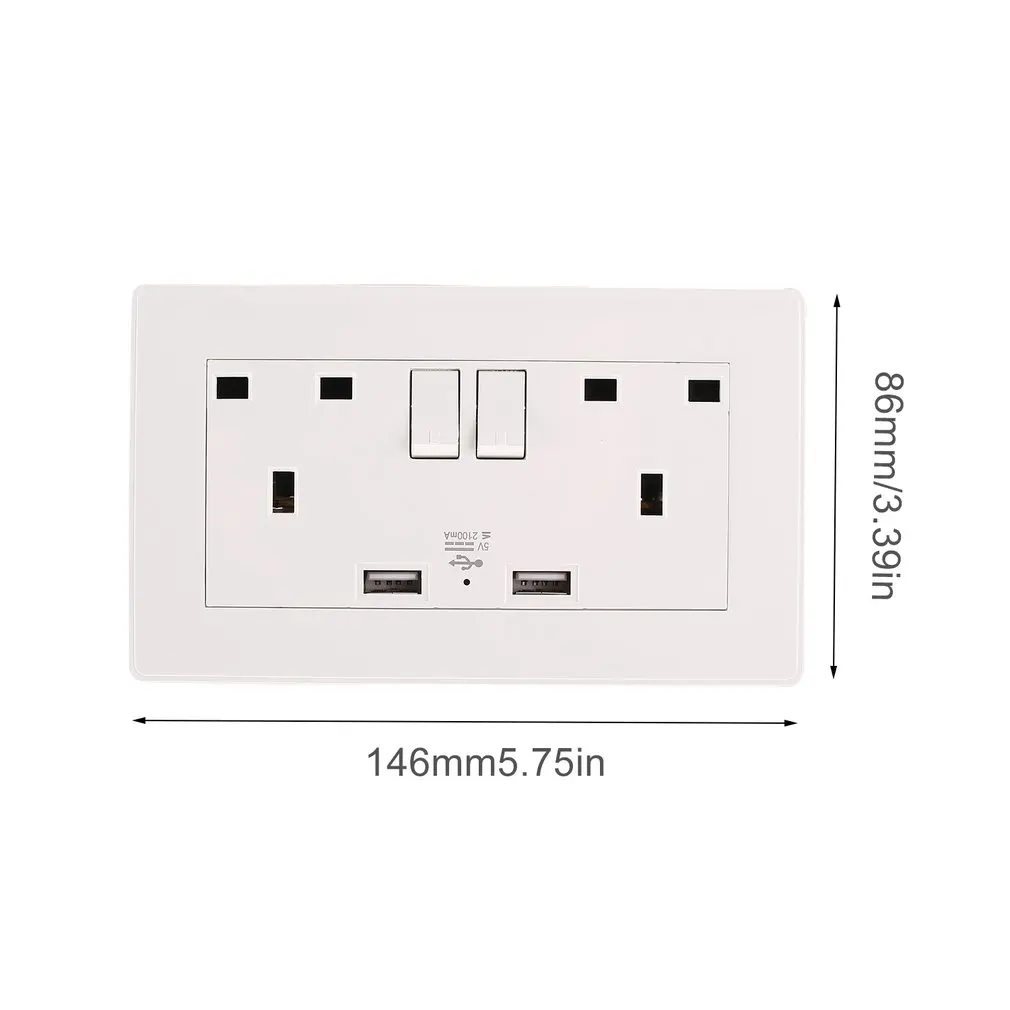 2 комплекта настенных розеток с двумя usb-портами, розеток с панелью, блок питания с британской вилкой
