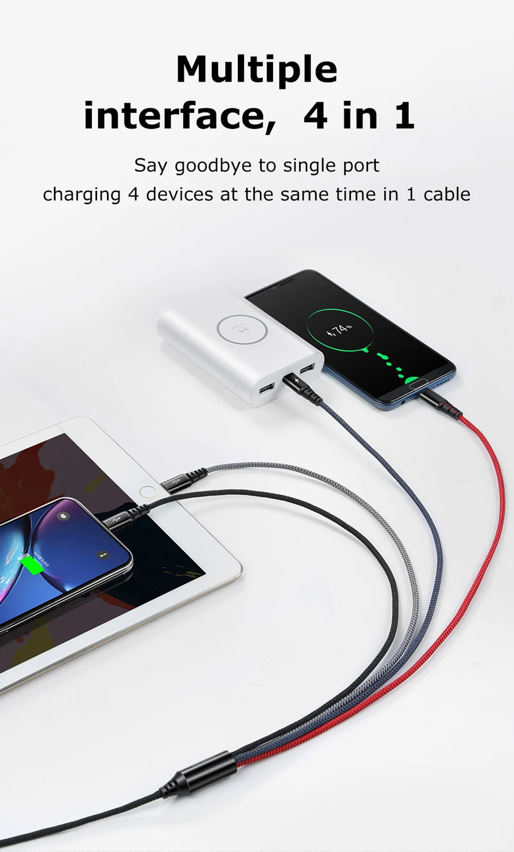Mcdodo 4в1 3в1 Мульти usb кабель для зарядного устройства для iPhone samsung s9 huawei xiaomi кабель системы освещения micro usb type c кабель