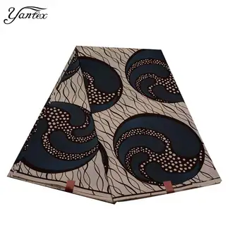 

YANTEX African Print Fabric Ankara Wax Veritable Wax Nigeria Batik Polyester Ankara Fabric Tissu Africain 6 Yards/Piece For Lady