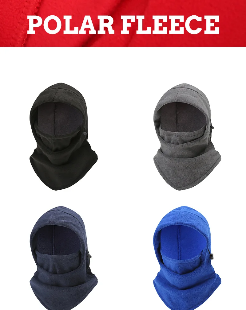 WEOOAR 2021 Polar Fleece Men's Balaclava Winter Hat Beanies Warmer Windproof Full Face Ski Mask Caps Men Bonnets for Women MZ193 fleece lined beanie