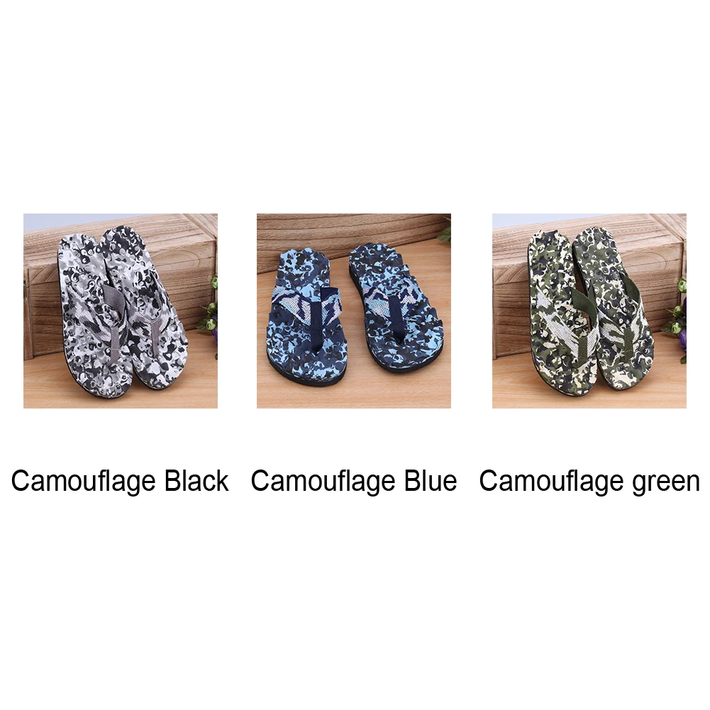 Men Summer Beach Wear Flip Plops Outdoor Wearing Slippers Camouflage Beach Flip Flops Shoes Sandals