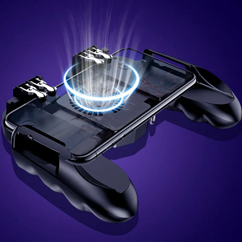  FFYY-H9 Six Finger All-In-One Mobile Game Controller Fire Key Button for Pubg Mobile Game Eating Ch
