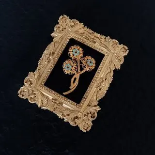 Medieval Series Flower Ball Brooch plated Brass Brooch image_1