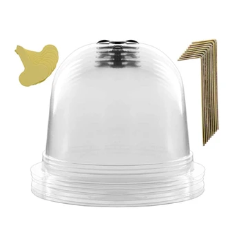 

6 Packs 8 Inches Garden Cloche Dome Plant Bell Protector Cover with 10 Pcs Plant Labels and 18 Pcs Ground Securing Pegs