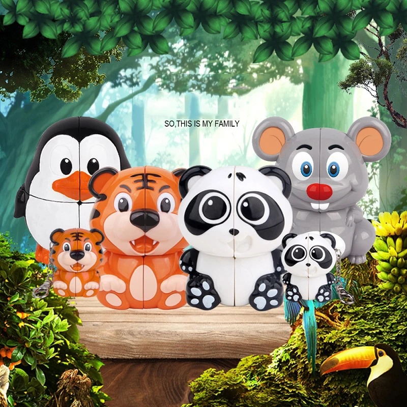 Yuxin panda 2x2x2 слой кубик странной формы Профессиональный Cubo Magico скорость брелок кубики Головоломки Детские развивающие игрушки подарки