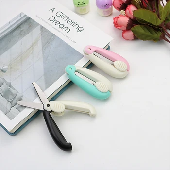 

Push-pull Mini Folding Scissors Portable & Foldable Travel Scissors Cutter Pocket Paper String Craft Shred Scissors Stationery
