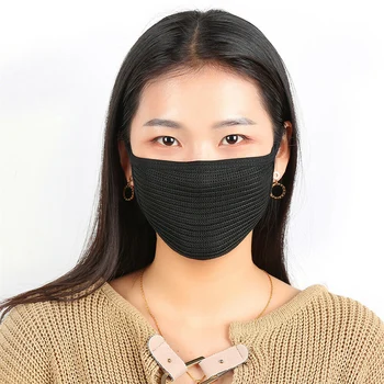 

Adults Korean Fashion Black Cotton Breathable Dust Mouth Face Masks Outdoor Cycling Camping Workplace Safety Accessories