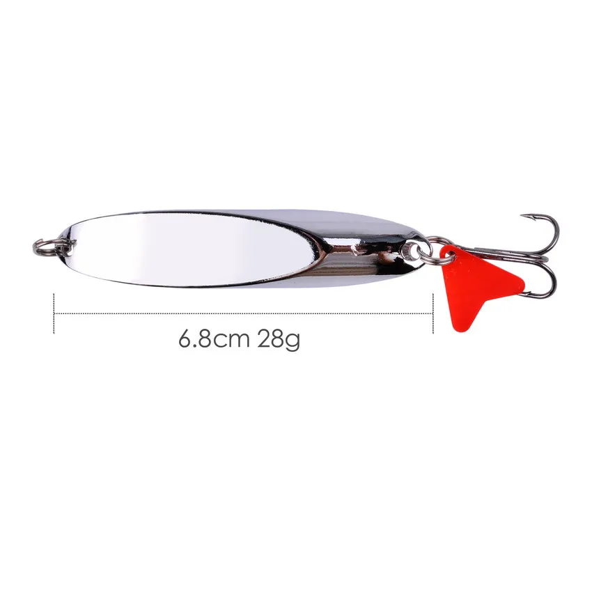 1PC Metal Spoon Wobblers Fishing Lure 7g 10g 14g 18g 20g 28g Treble Hook Silver Bass Lure Bait VIB Fishing Tackle - Цвет: 28g
