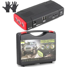 600A авто аварийный Батарея пусковое устройство автомобиля Батарея пусковое устройство Мощность банк Booster Зарядное устройство стартера автомобиля 12V+ перчатки