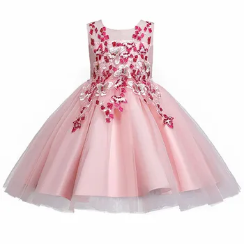 

Baby Girls Dress Pageant Flower Children Costume Dresses Sleeveless Dresses For Girls Summer Clothes