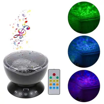 

Ocean Wave Projector LED Night Light with Music Player Remote Control Colorful Cosmos Star Luminaria For kids' Christmas Gift