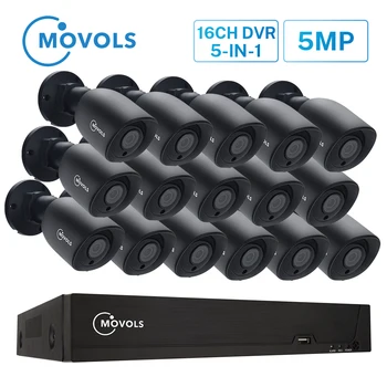 

MOVOLS 5MP Security Camera System 16CH H.265 XVR HD Outdoor Indoor 16x 5MP 2560*1920 HD CCTV Camera video Surveillance kits