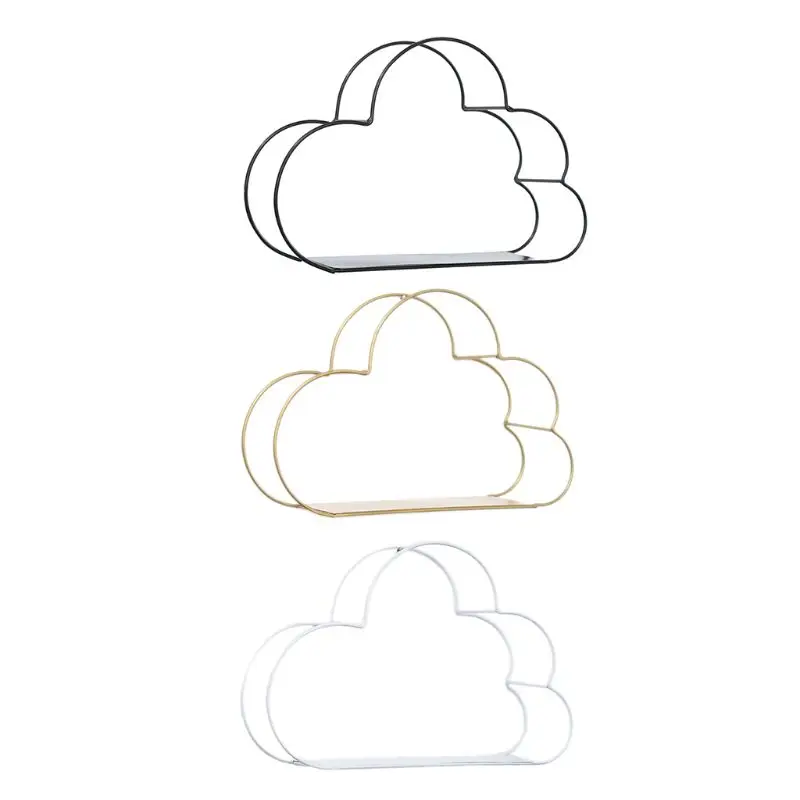 

Mordern Cloud Design Wall Mounted Floating Shelf Metal Iron Storage Display Rack Organization Holder for Home Office DIY Decor