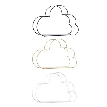 

Mordern Cloud Design Wall Mounted Floating Shelf Metal Iron Storage Display Rack Organization Holder for Home Office DIY Decor