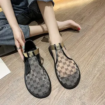 

Bonjean Summer Outdoor Luxury Beach Female Women's Slippers PU Leather Slippers Sandal Flat Casual Slides Women