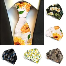 Полиэстеровый галстук с цветочным принтом, длина 150 см, ширина 8 см, мужские вечерние галстуки, модный тонкий галстук для костюма, аксессуары для рубашки, 8S-LD53