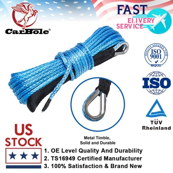 

Carbole 1/4"x50' 10000LBS Synthetic Winch Rope Line Recovery Cable 4WD ATV UTV w/ Sheath Stronger Than Traditional Steel Cables