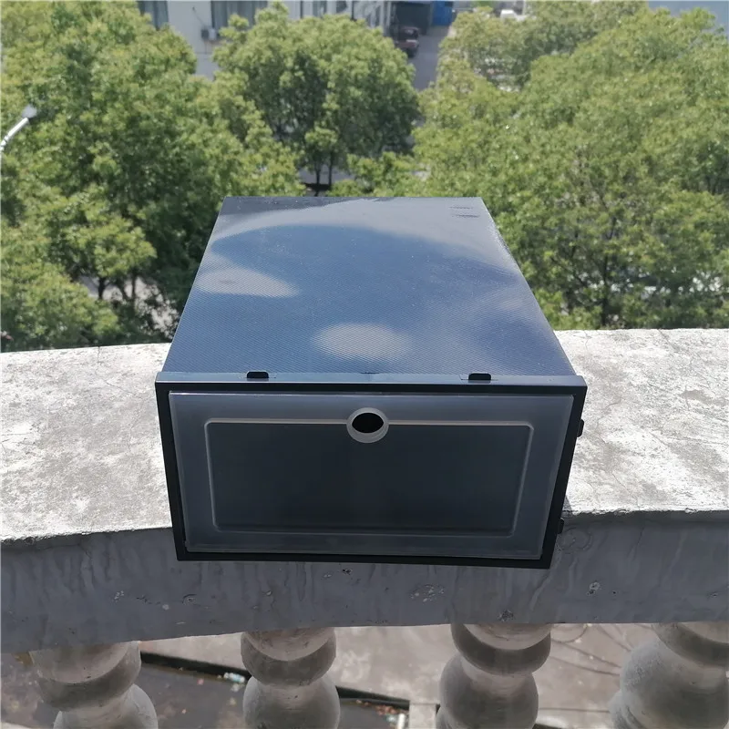 Flip Open Cover Durable Plastic Shoe Storage Transparent Box Divider Drawer Portable Shoes Organizer - 1 Pcs