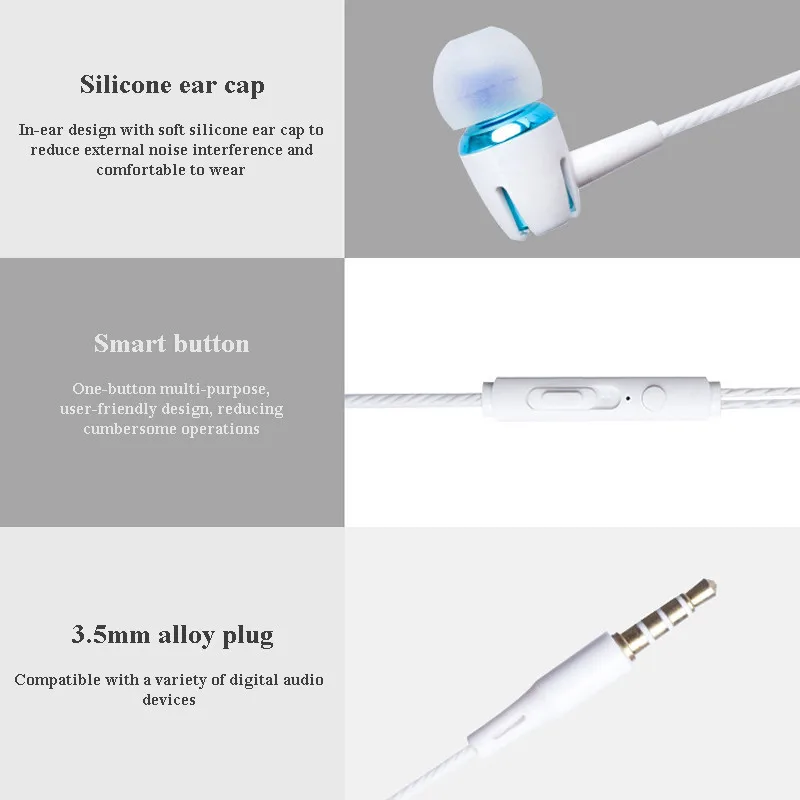 Headphones wired Earphone E18 Adjustable volume pause play For Huawei xiaomi Honor 3 5mm earbuds wire Headset for smartphone