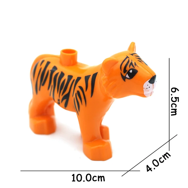 Big Size Building Blocks Animal Accessories Farm Figures Pig Rabbit Chicken Duck Dog Cat Bird horse Cow Sheep DIY Toys Gifts Orange Tiger