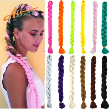 

Allaosify Pure Color Braiding Hair One Piece 82Inch Synthetic High Temperature Fiber Jumbo Braid Hair Extensions Crochet Braids