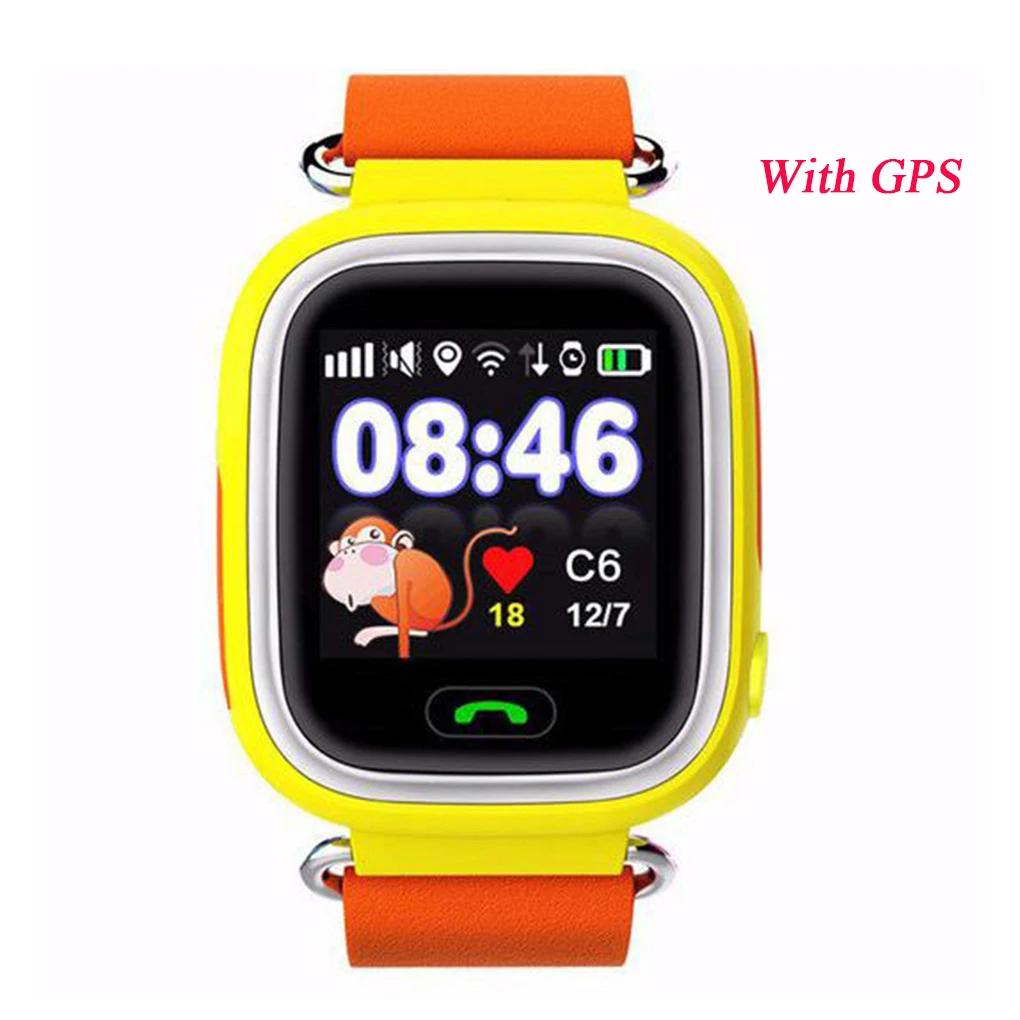 Q90 gps/Wi-Fi Детские умные часы, детские часы для телефона, анти-потеря, сенсорный экран, SOS Вызов, трекер местоположения, умные часы - Цвет: yellow  GPS