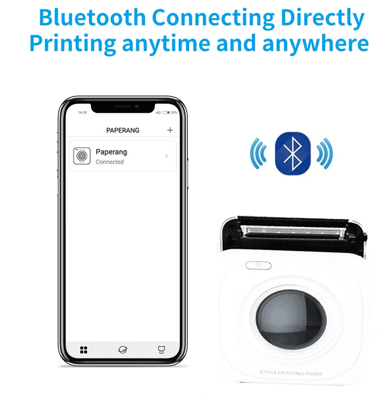Портативный термопринтер Paperang P1 Bluetooth мини Карманный фотопринтер 200 точек/дюйм
