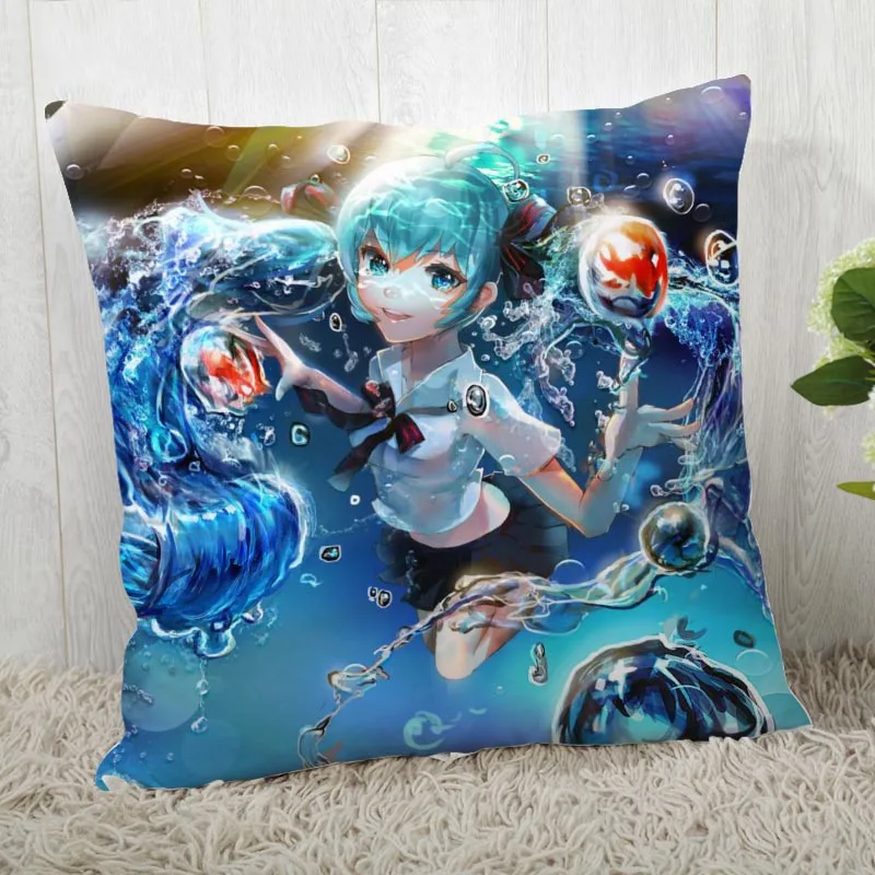 45*45 наволочка Hatsune Miku принт для свадьбы наволочка с рисунком наволочки - Цвет: Pillowcase 8