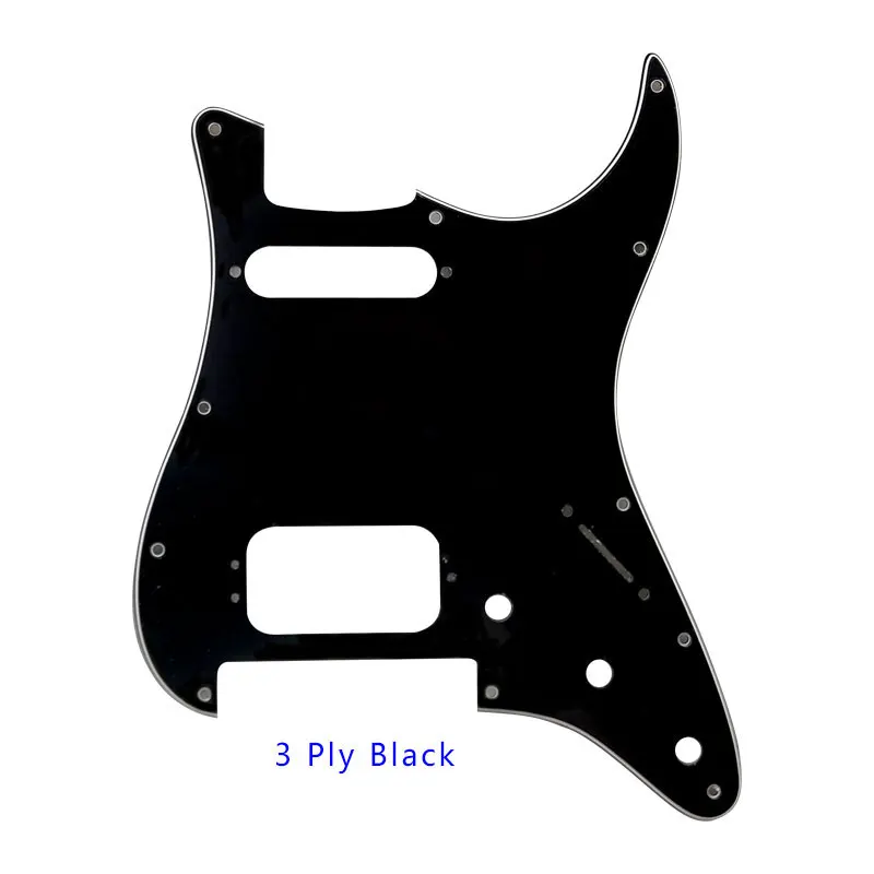 Заказной качественный Накладка для гитары-11(США) резьбовыми отверстиями Stratocaster с тремоло Floyd Rose мост хамбакер HS защитная пластина - Цвет: 3Ply black