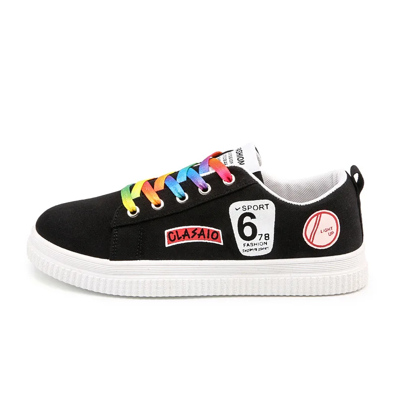 

2019 autumn new graffiti printing pattern couple 34-45 yards flat bottom breathable shoes men womens black canvas shoes non-slip