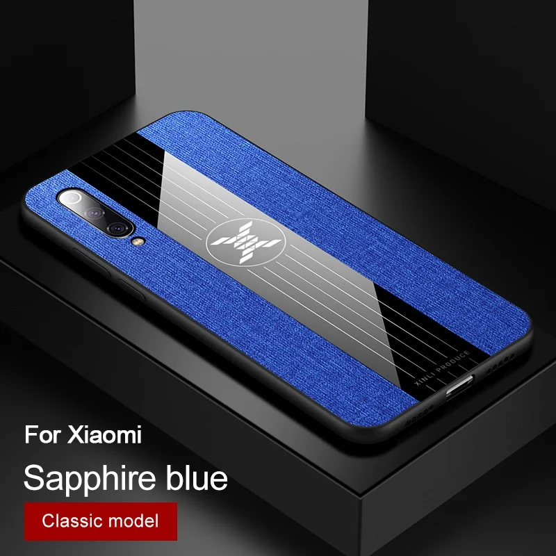 Брендовый тряпичный чехол для Xiaomi mi A3 A2 9T 9SE 8 Lite Max 2 3 Чехол металлическое кольцо автомобильный держатель Магнитный чехол для Red mi Note 7 8 Pro Чехол - Цвет: Classic Model Blue