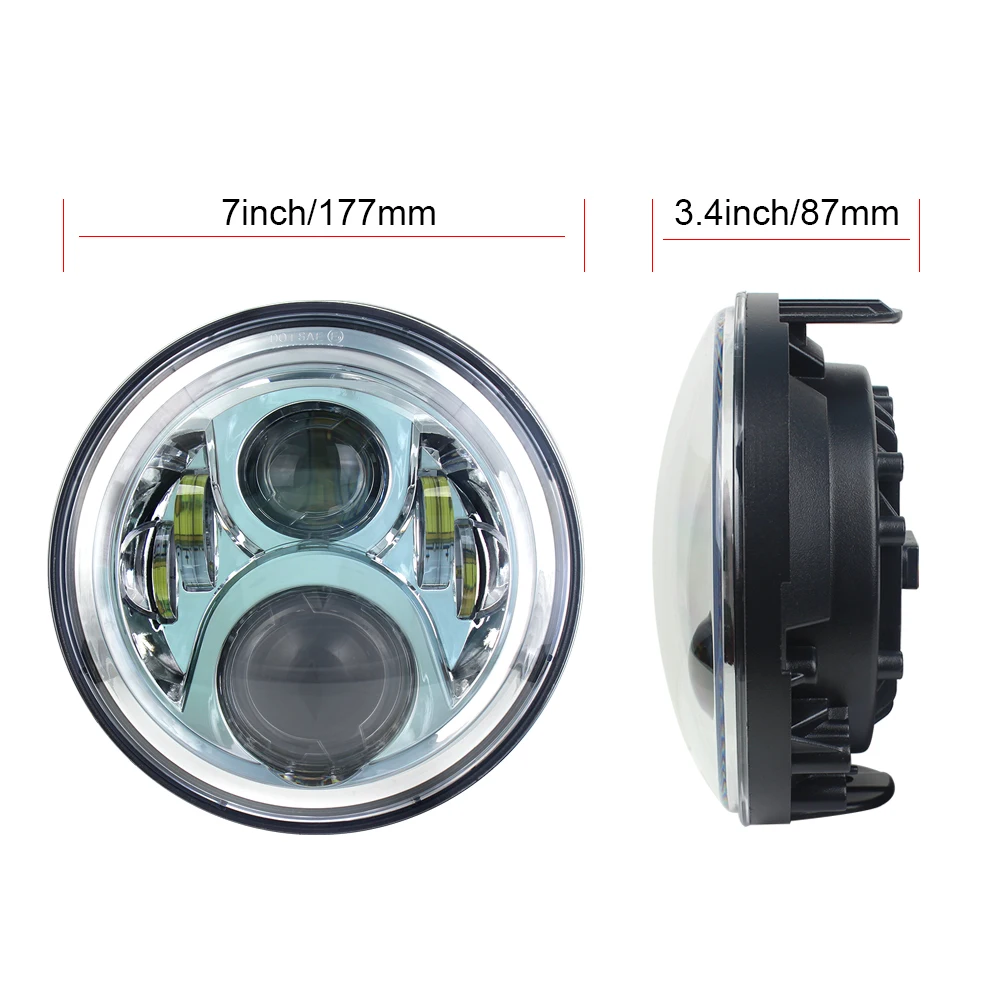 7inch Motorcycle LED Round Headlights High Low Beam For Honda CB400 CB500 CB1300 Hornet 250 600 900 VTEC VTR250