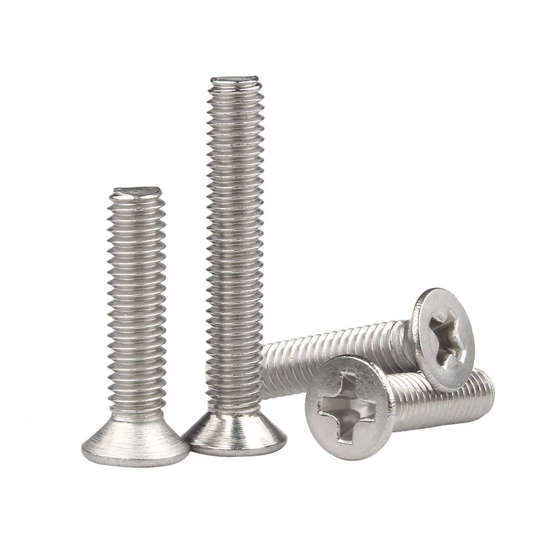 Ltong 50pc Stainless Steel Cross Phillips Flat Countersunk Head Self Tapping Furniture Wood Screw,M3.5 50pcs,8mm 