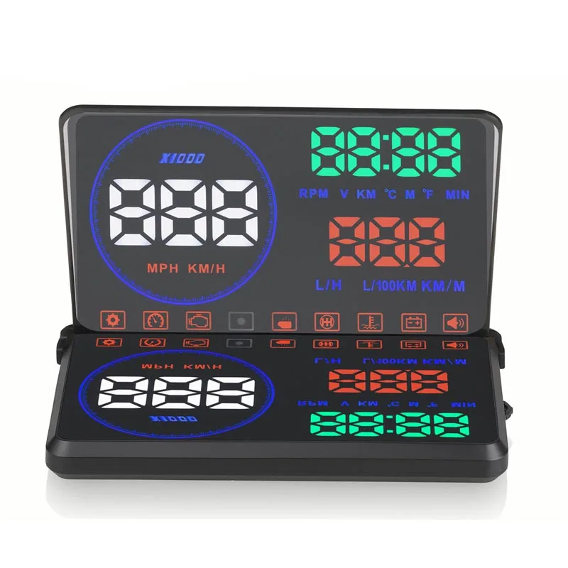 M9 HUD Дисплей автомобиля 5,5 дюймов лобовое стекло проектор OBD2 EUOBD автомобиля вождения данных дисплей скорость об/мин Расход топлива