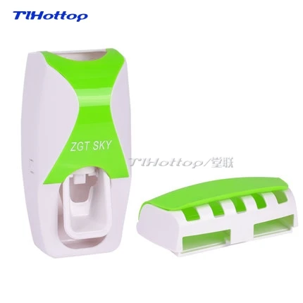 Apple Green 2pcs Tlhottop герметичное хранилище для дома Автоматический Диспенсер зубной пасты, для зубной щетки держатель настенное крепление стойки для ванной набор зубная паста соковыжималки YJ-7832 - Цвет: Apple Green 2pcs