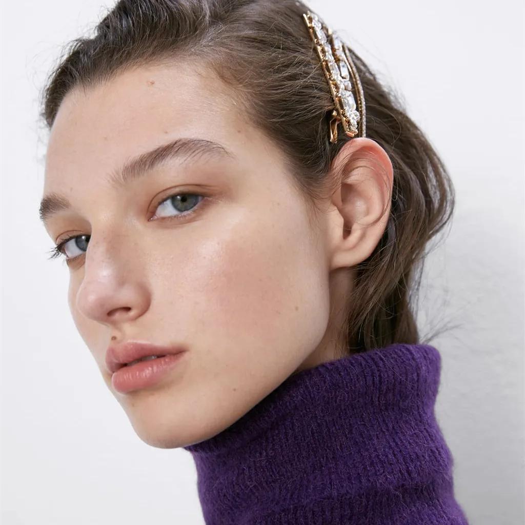 Лучшая Леди Мода ZA кристалл шпильки для волос девушки романтические подарки богемный искусственный жемчуг для женщин Свадебные аксессуары для волос ручной работы