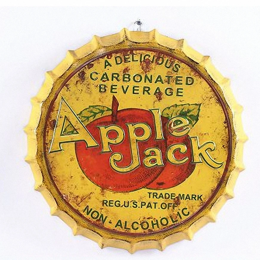 Apple Jack Large 3D Beer Cover Tin Sign Logo Plaque Vintage Metal Painting Wall Sticker Iron Bar KTV Cafe Decor 35X35 CM | Дом и сад